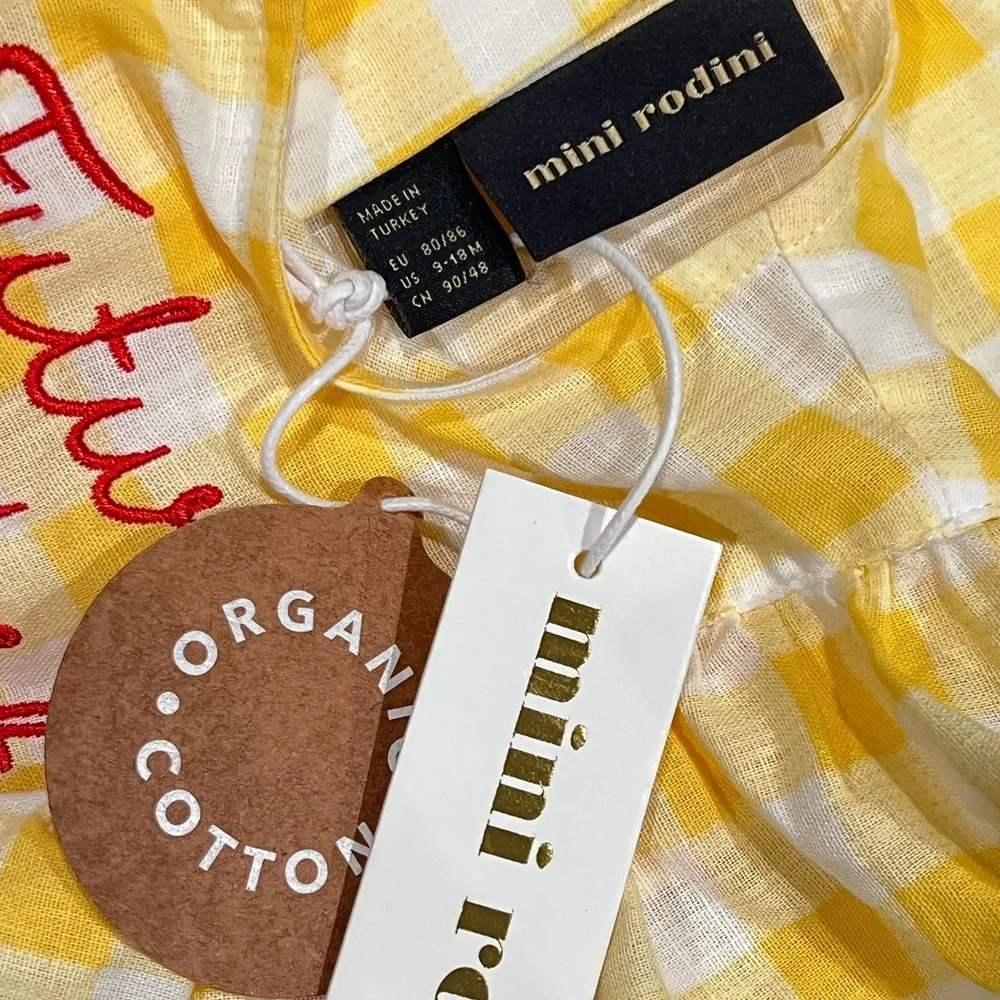 Mini Rodini Gingham Checkered The Future looks bright Dress - Picture 3 of 6